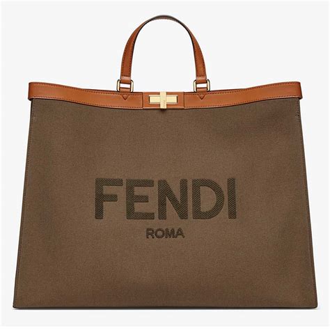 fendi canvas shopper|fendi bag.